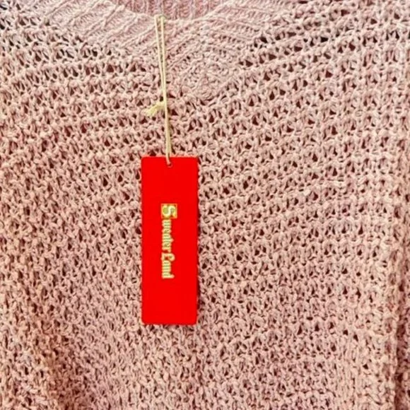 SweaterLand Pink Knitted Sweater M/L crew neck soft texture - Picture 5 of 7